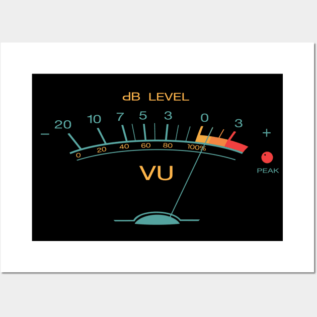 Volume VU Meter Vintage Audio Recording Studio Gear Guitar Musician Gift Retro Version Wall Art by blueversion